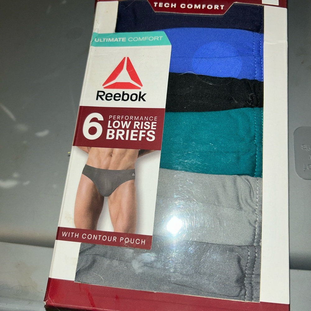 Reebok Men's Low Rise Briefs - Blue, Black, Teal, Gray